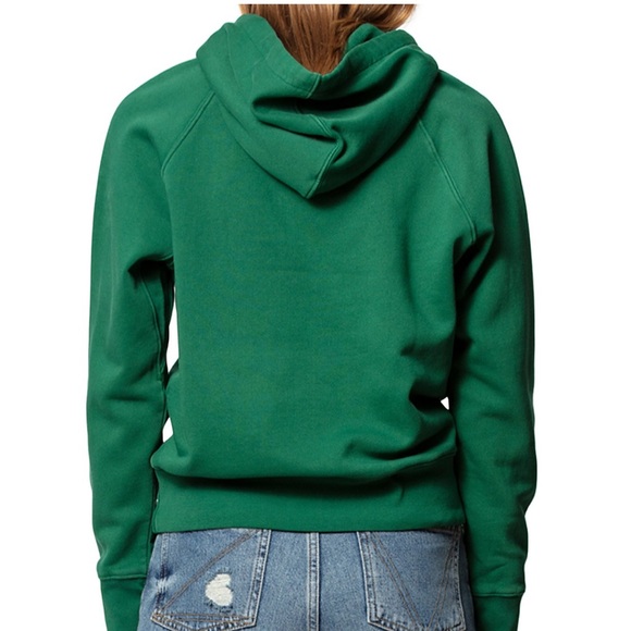 Zadig & Voltaire Green Pullover Clipper Rhinestone Kangaroo Hoodie S - Picture 2 of 8